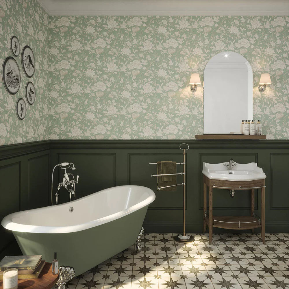 Serenity Wallpaper - Mint Sorbet & Vintage Cream - Lucie Annabel