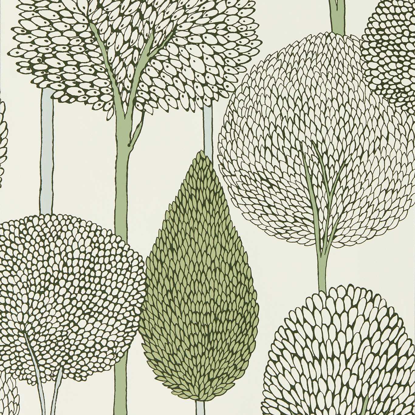 Silhouette Wallpaper - Seaglass/Forest - HRTW113139 - Harlequin