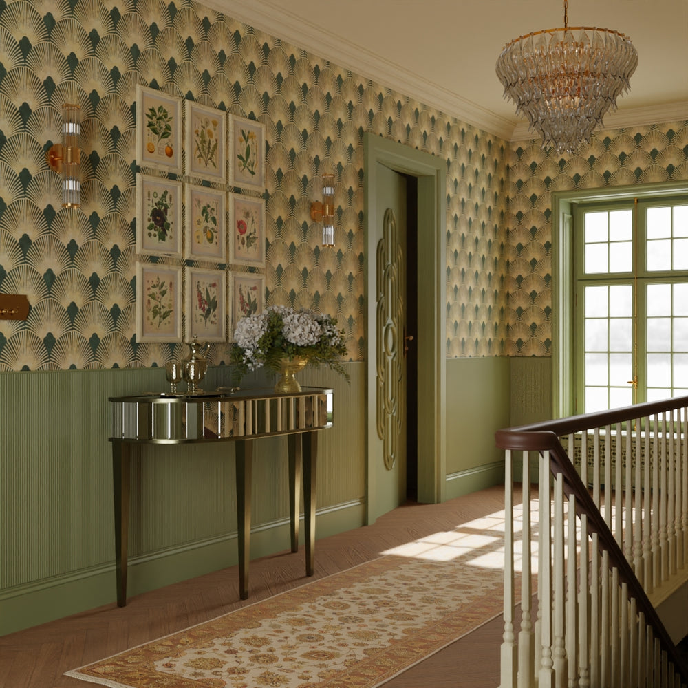 Soleil Wallpaper - Juniper & Gold - Lucie Annabel