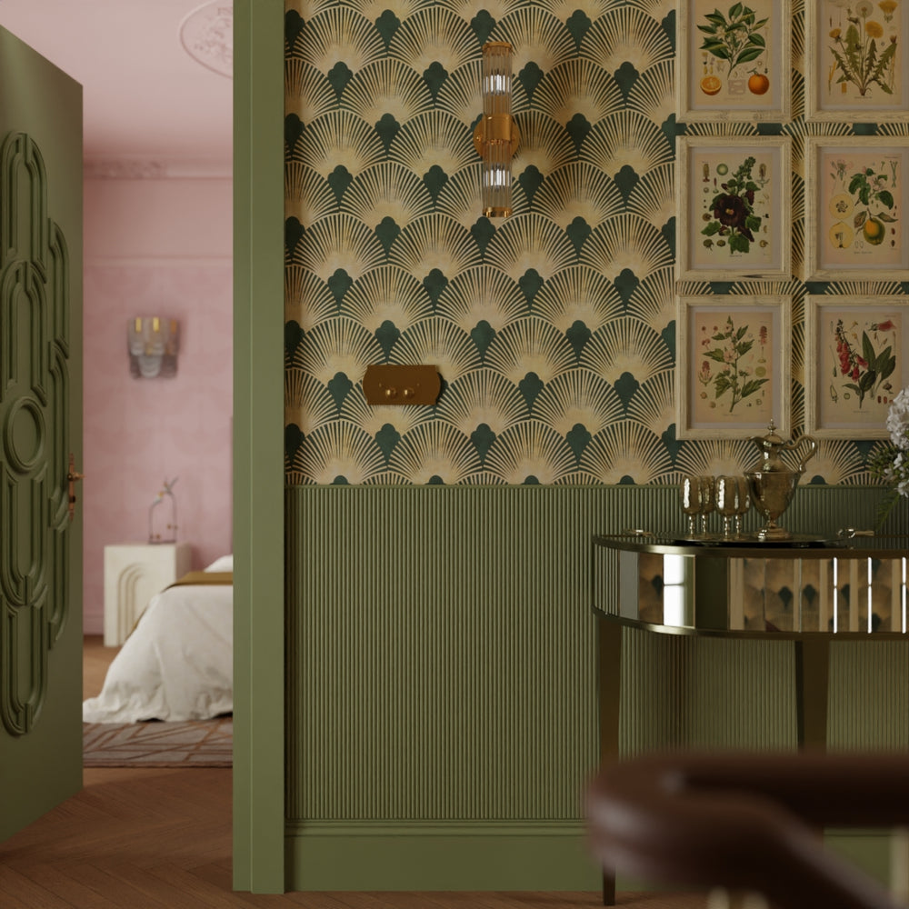 Soleil Wallpaper - Juniper & Gold - Lucie Annabel