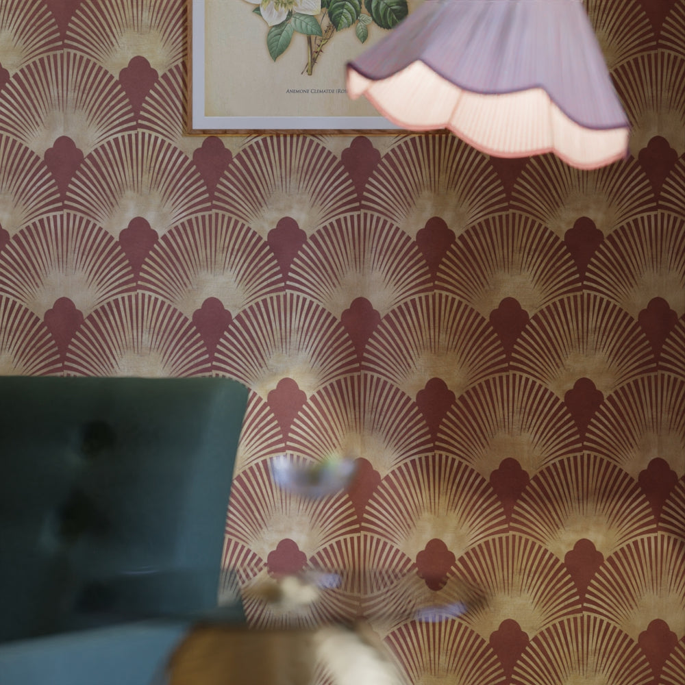 Soleil Wallpaper - Russet Red & Gold - Lucie Annabel