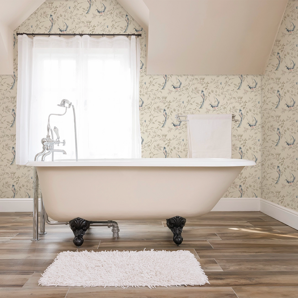 Song of The Lovebirds Wallpaper - Cream - Lucie Annabel