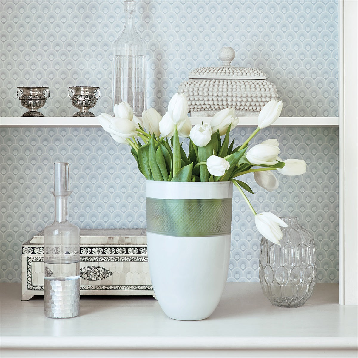 Spencer Wallpaper - Blue - AT79154 - Anna French