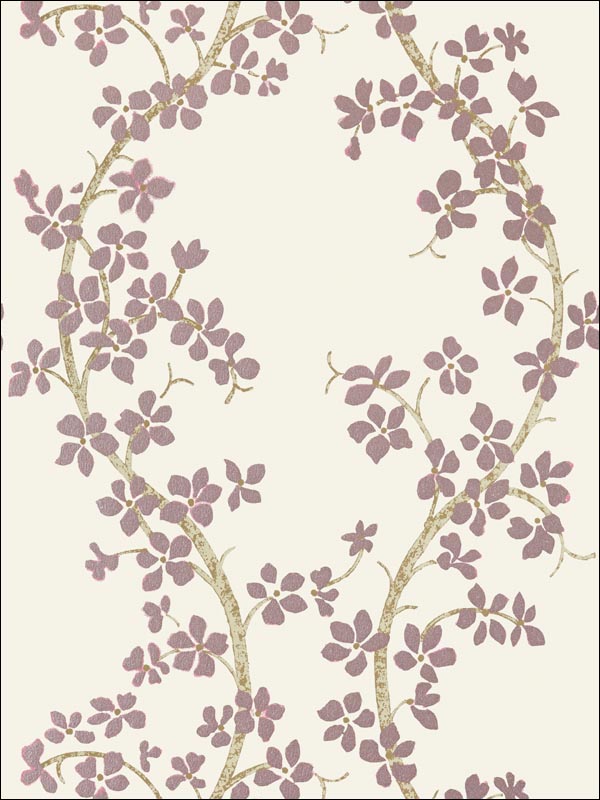 St. Albans Grove Wallpaper - Pink on Ivory - AT6155 - Anna French