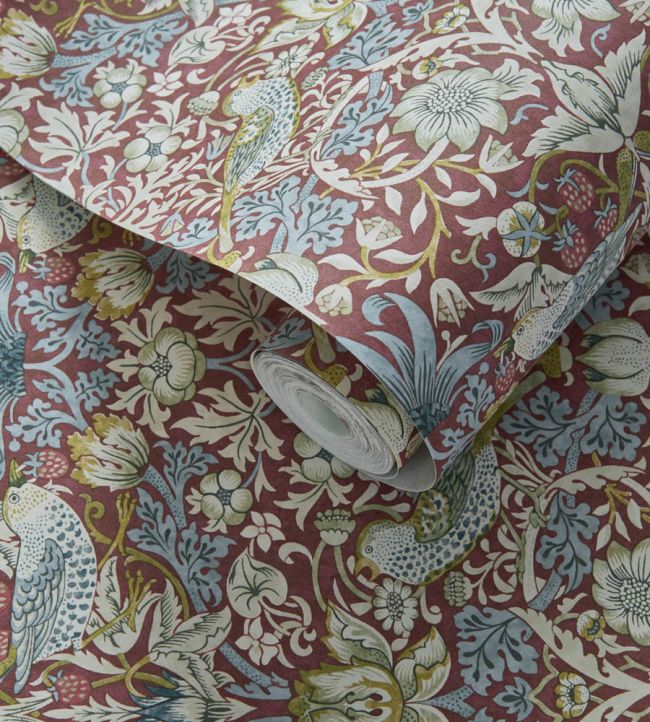 Strawberry Thief Wallpaper - Plum - W0171/04 - Clarke & Clarke