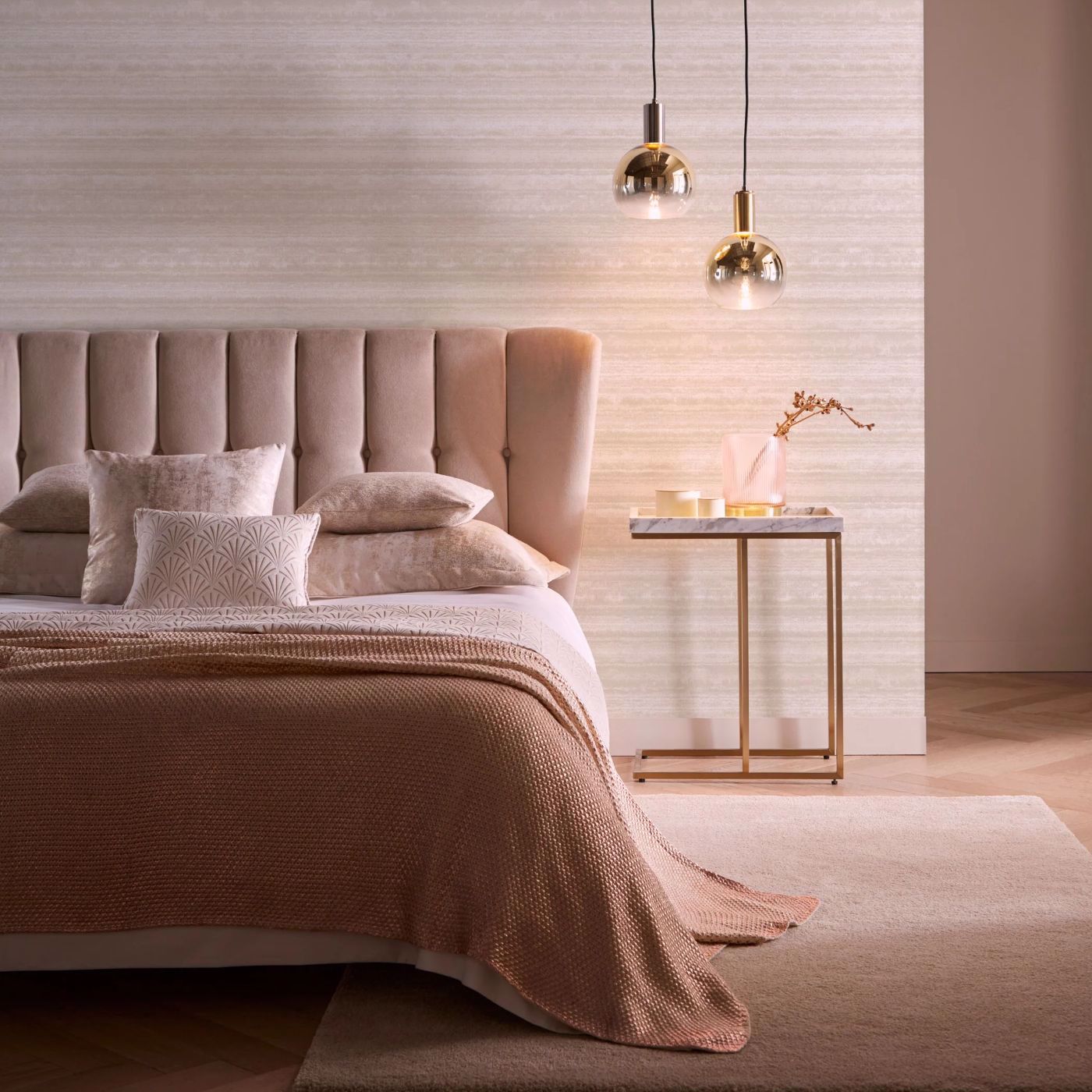 Striatus Wallpaper - Parchment - Clarke & Clarke