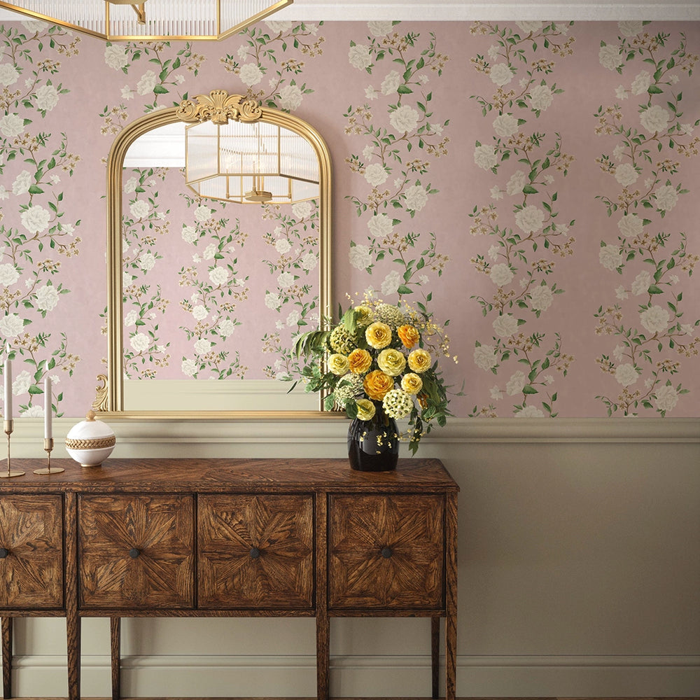 Summer in Peony Park Wallpaper - Blush Pink - Lucie Annabel
