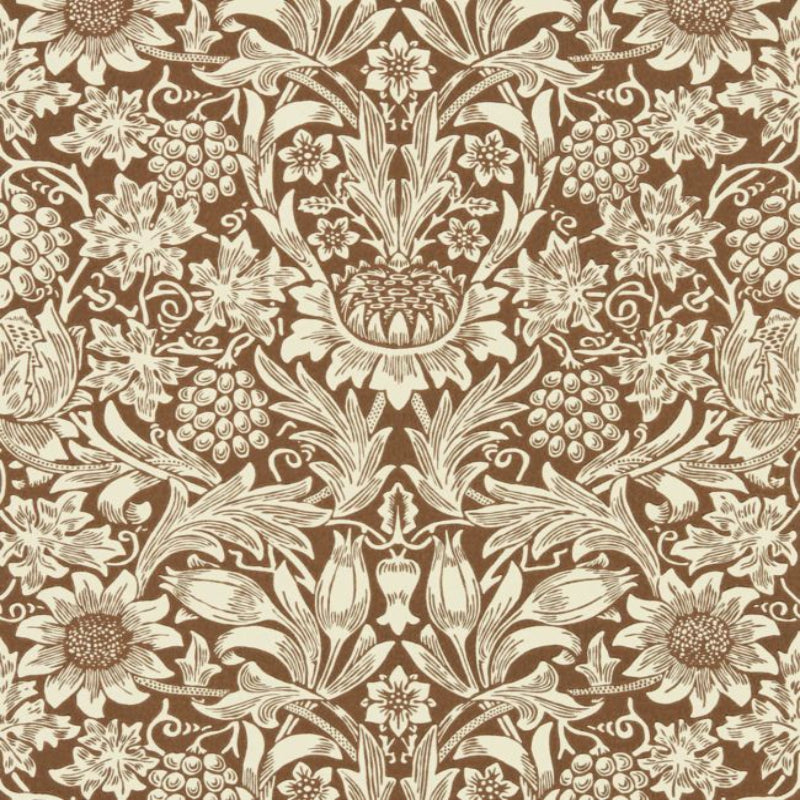 Sunflower Wallpaper - Chocolate/Cream - 216961 - Morris & Co