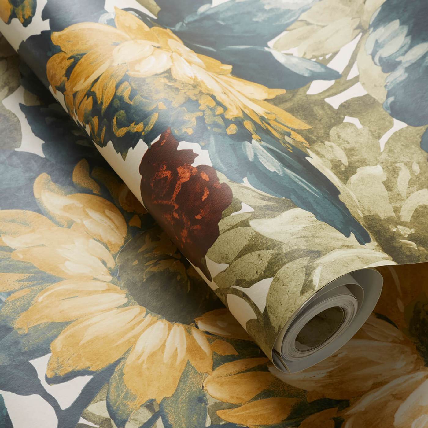 Sunforest Wallpaper - Olive/Russet - Clarke & Clarke