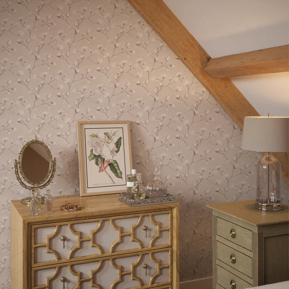 Sweet Magnolia Wallpaper - Barely Blush - Lucie Annabel