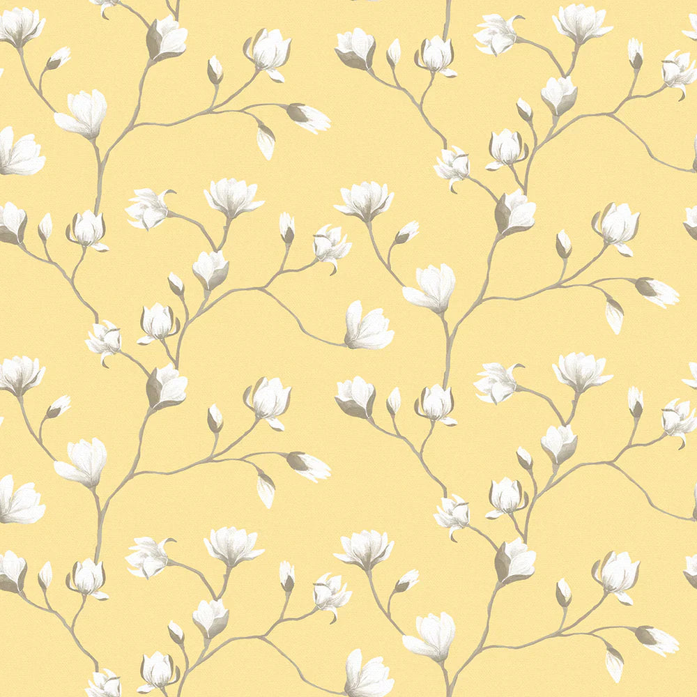 Sweet Magnolia Wallpaper - Lemon Meringue - Lucie Annabel