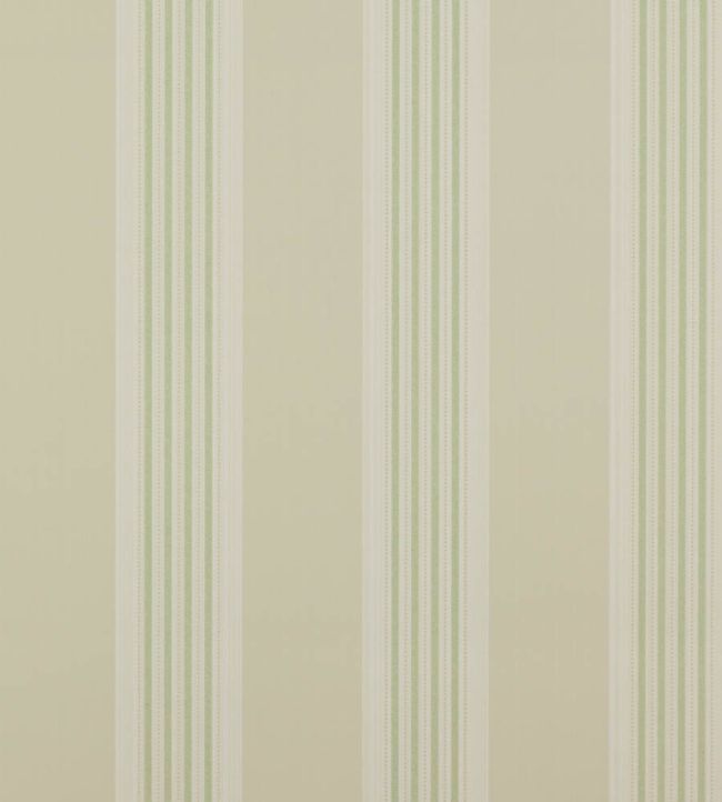 Tealby Stripe Wallpaper - Beige/Green - Colefax & Fowler