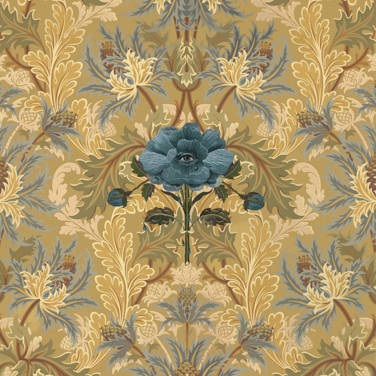 The Blue Rose Weeping Wallpaper - Aurelian - House of Hackney