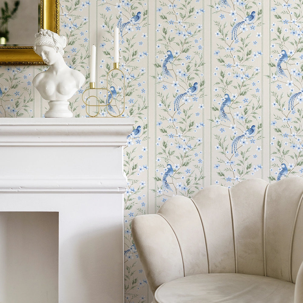 The Enchanted Garden Wallpaper - Cream - Lucie Annabel