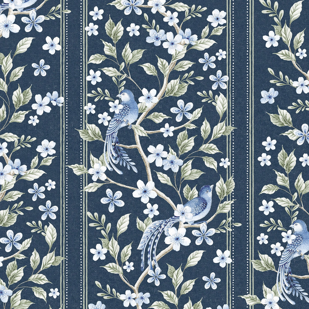 The Enchanted Garden Wallpaper - Navy - Lucie Annabel