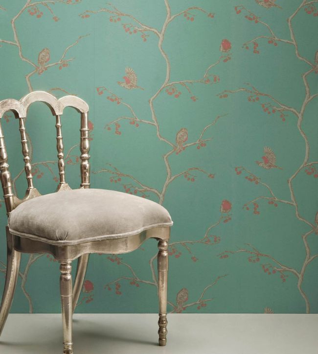 The English Robin Wallpaper - Jade - BG0300-101 - Barneby Gates
