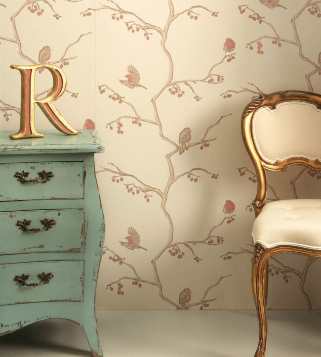 The English Robin Wallpaper - Parchment - BG0300-102 - Barneby Gates