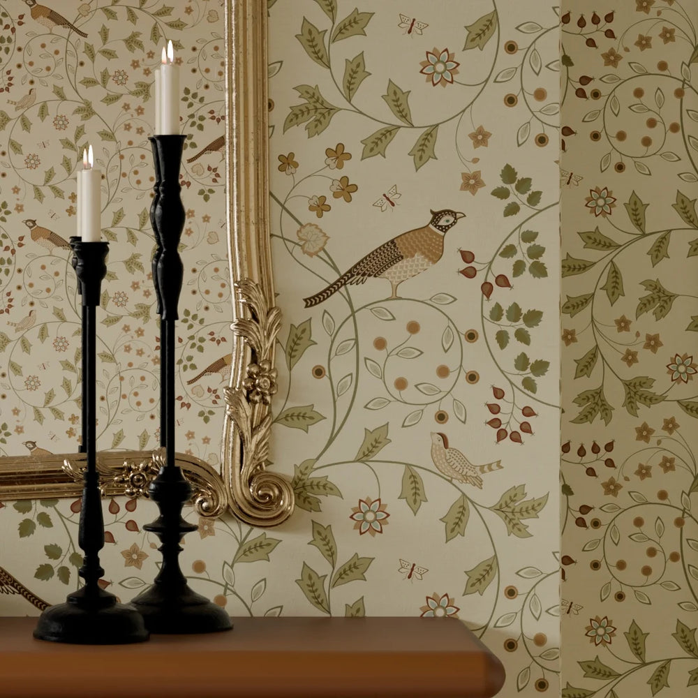 The Grand Estate Wallpaper - Rural Tones on Rich Cream - Lucie Annabel