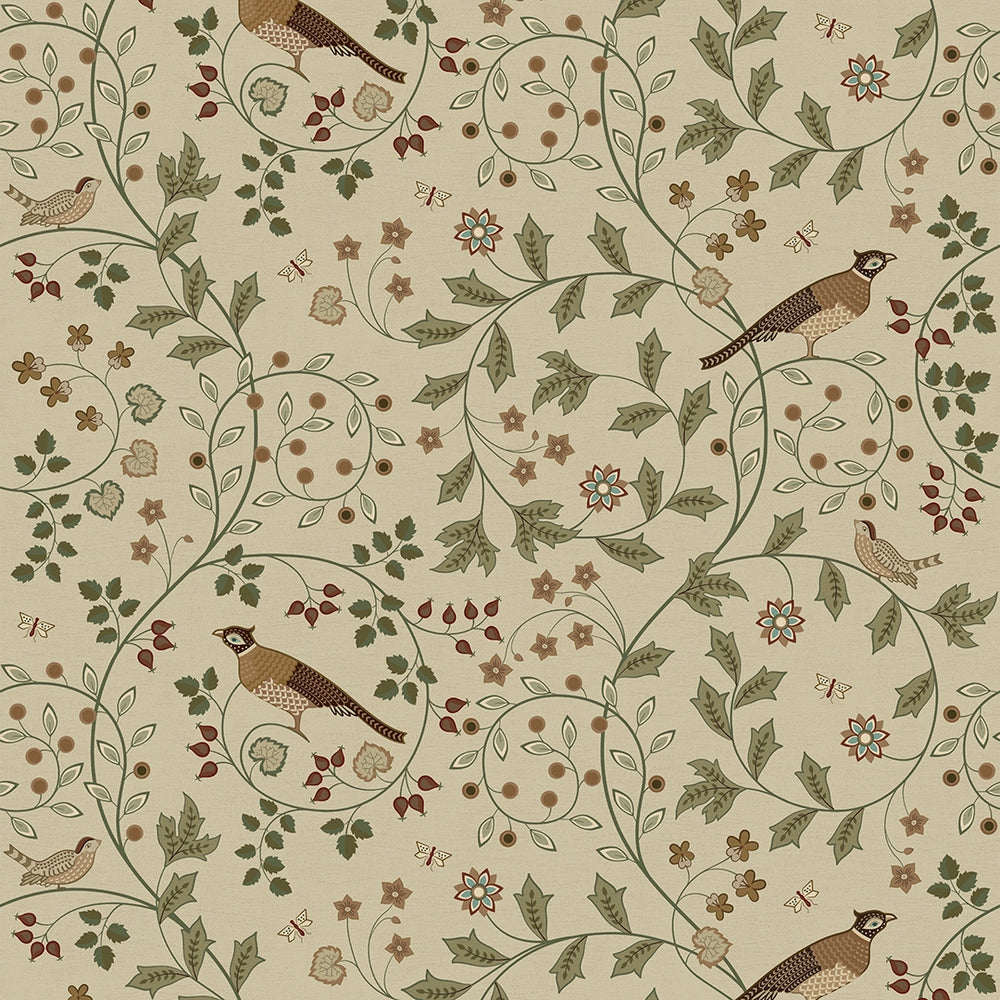 The Grand Estate Wallpaper - Rural Tones on Rich Cream - Lucie Annabel