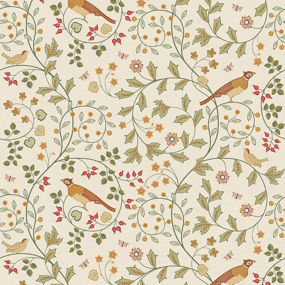 The Grand Estate Wallpaper - Rural Tones on Vintage Cream - Lucie Annabel