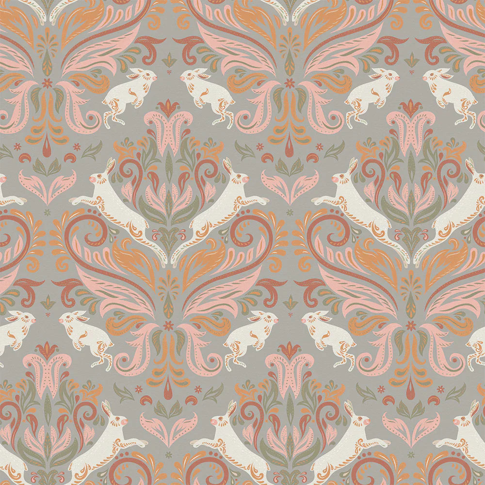 The Hopping Hare Wallpaper - Morning Sunrise - Lucie Annabel