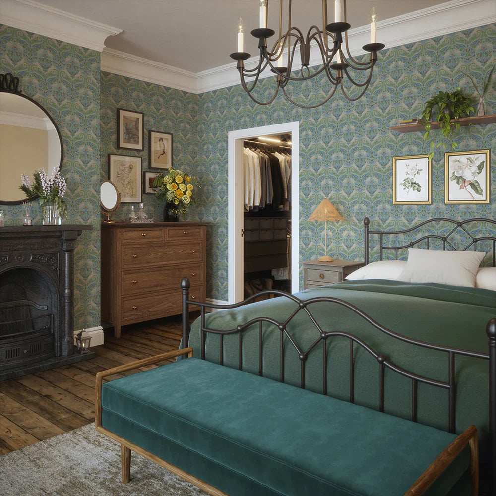 The Hopping Hare Wallpaper - Springtime Shades - Lucie Annabel