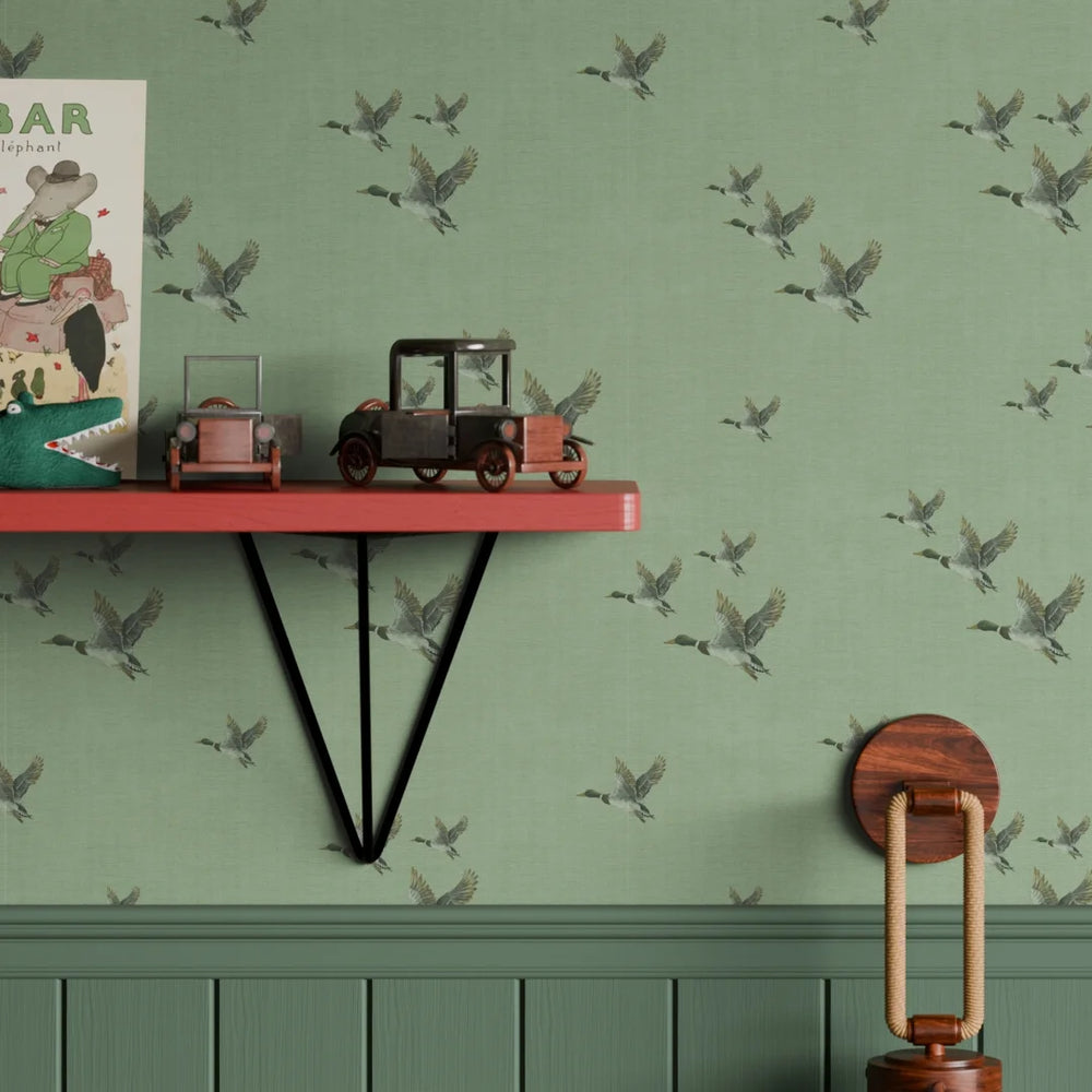 The Mallards Wallpaper - Laurel Green - Lucie Annabel