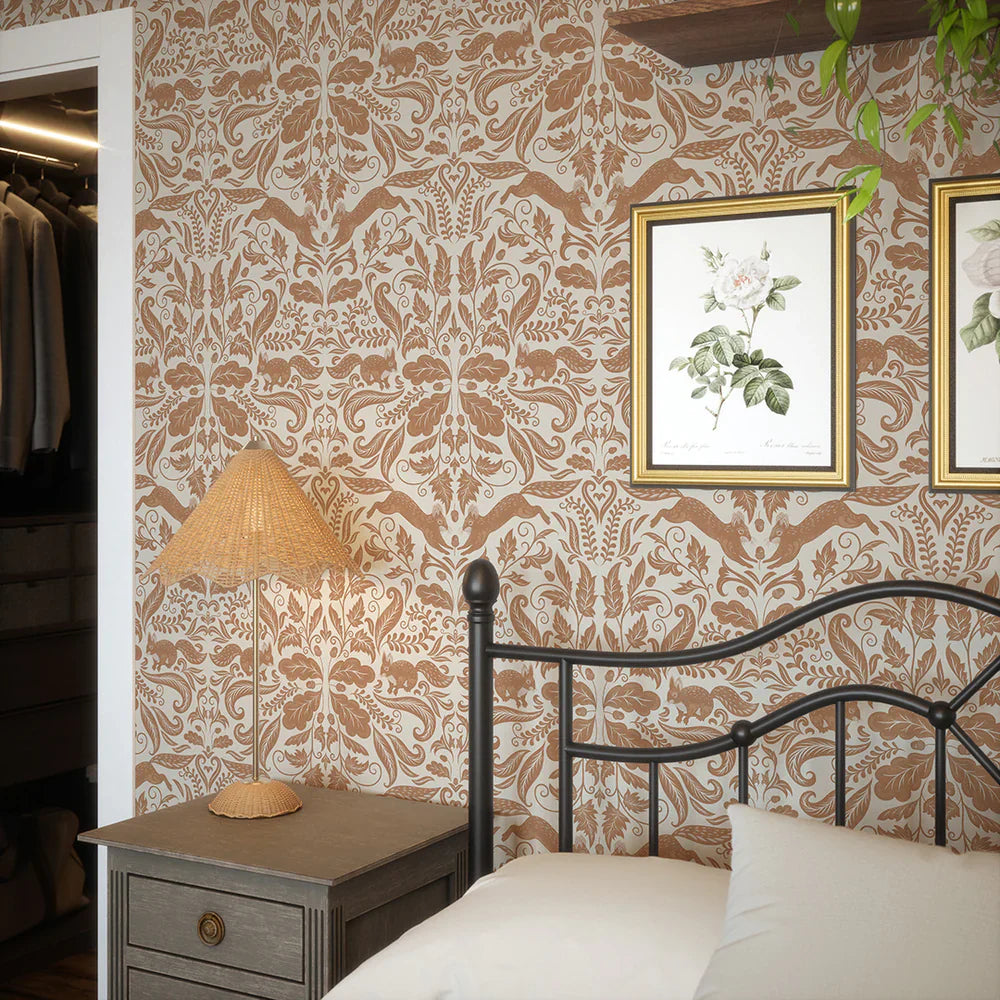 The Secret Squirrel Wallpaper - Spice - Lucie Annabel