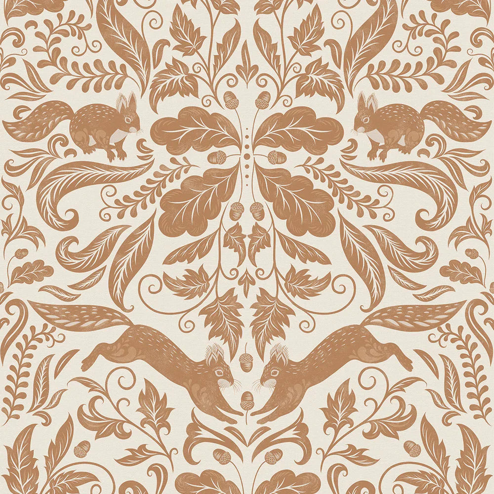 The Secret Squirrel Wallpaper - Spice - Lucie Annabel