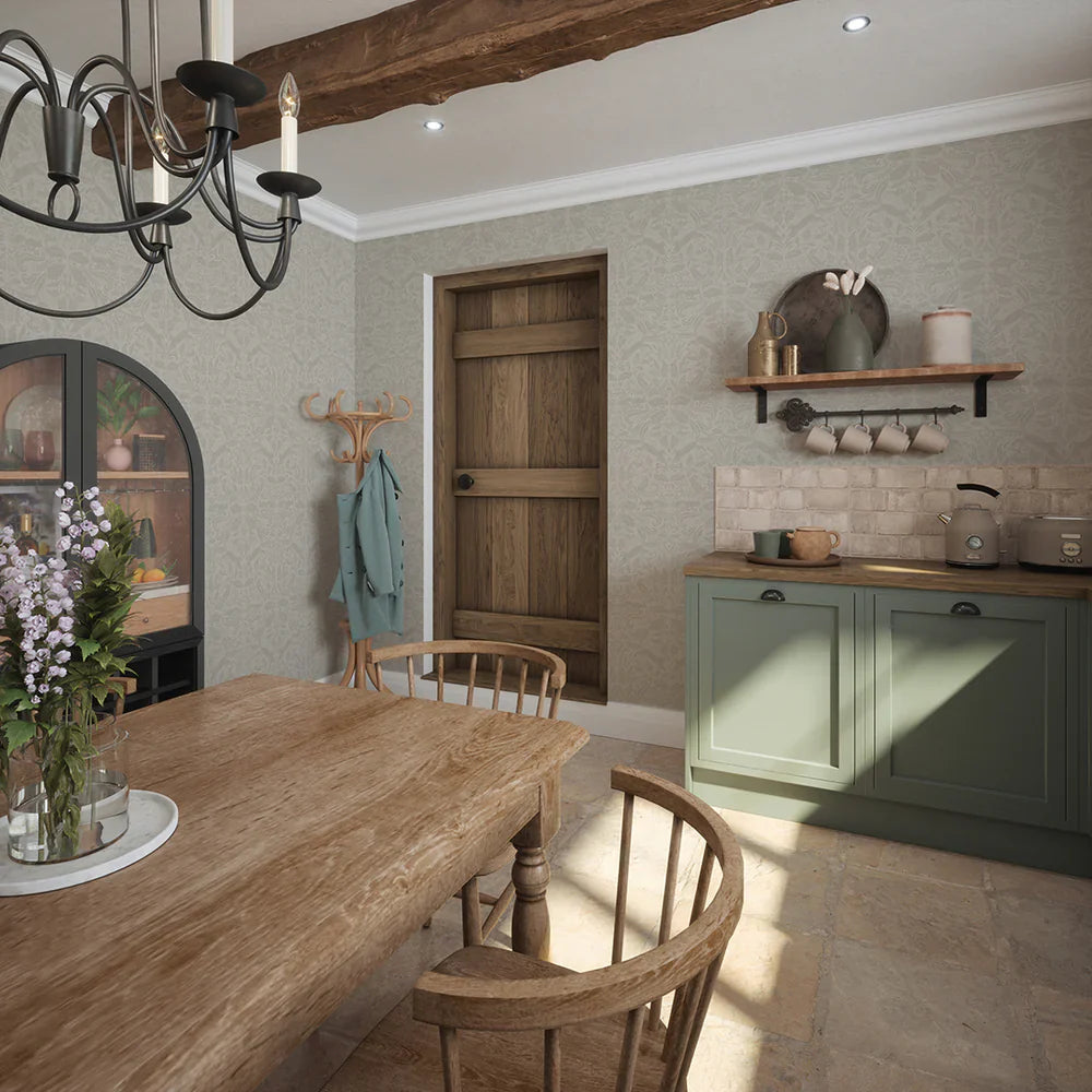 The Secret Squirrel Wallpaper - Stone - Lucie Annabel