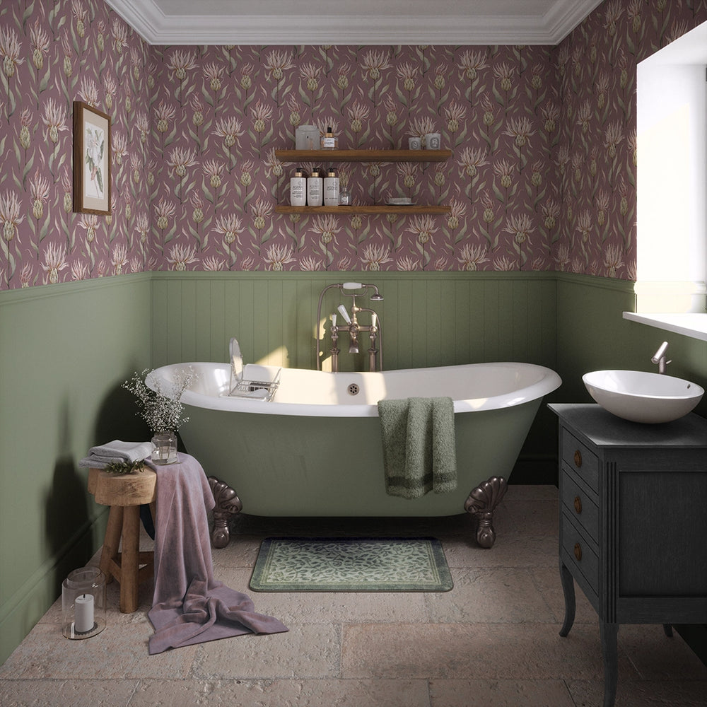 Thistle Royale Wallpaper - French Mauve - Lucie Annabel