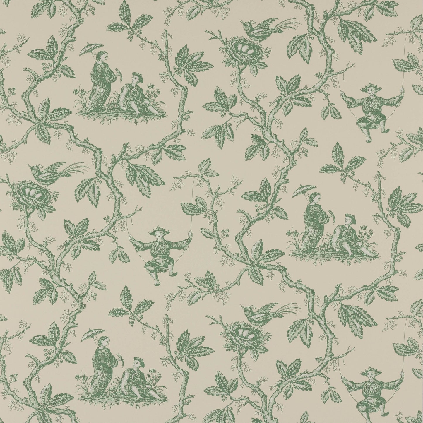 Toile Chinoise Wallpaper - Forest - Colefax & Fowler