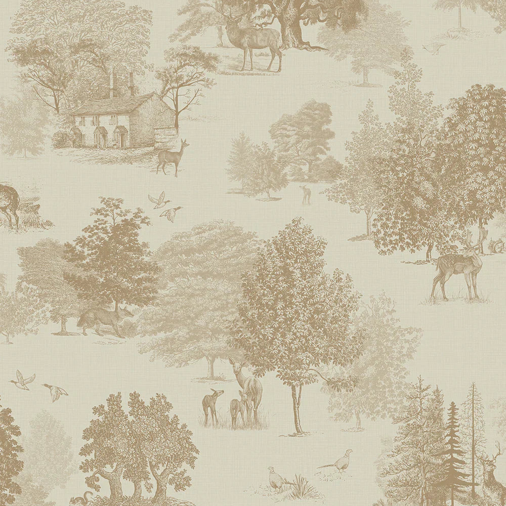 Toile De Jouy Wallpaper - Sandstorm - Lucie Annabel