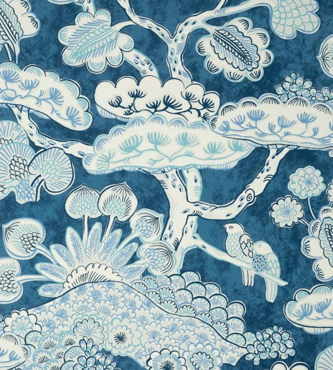 Tree House Wallpaper - Navy - AT9862 - Anna French