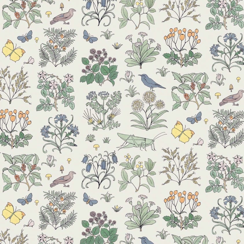 VOYSEY'S GARDEN Wallpaper - Off-White - House of Hackney
