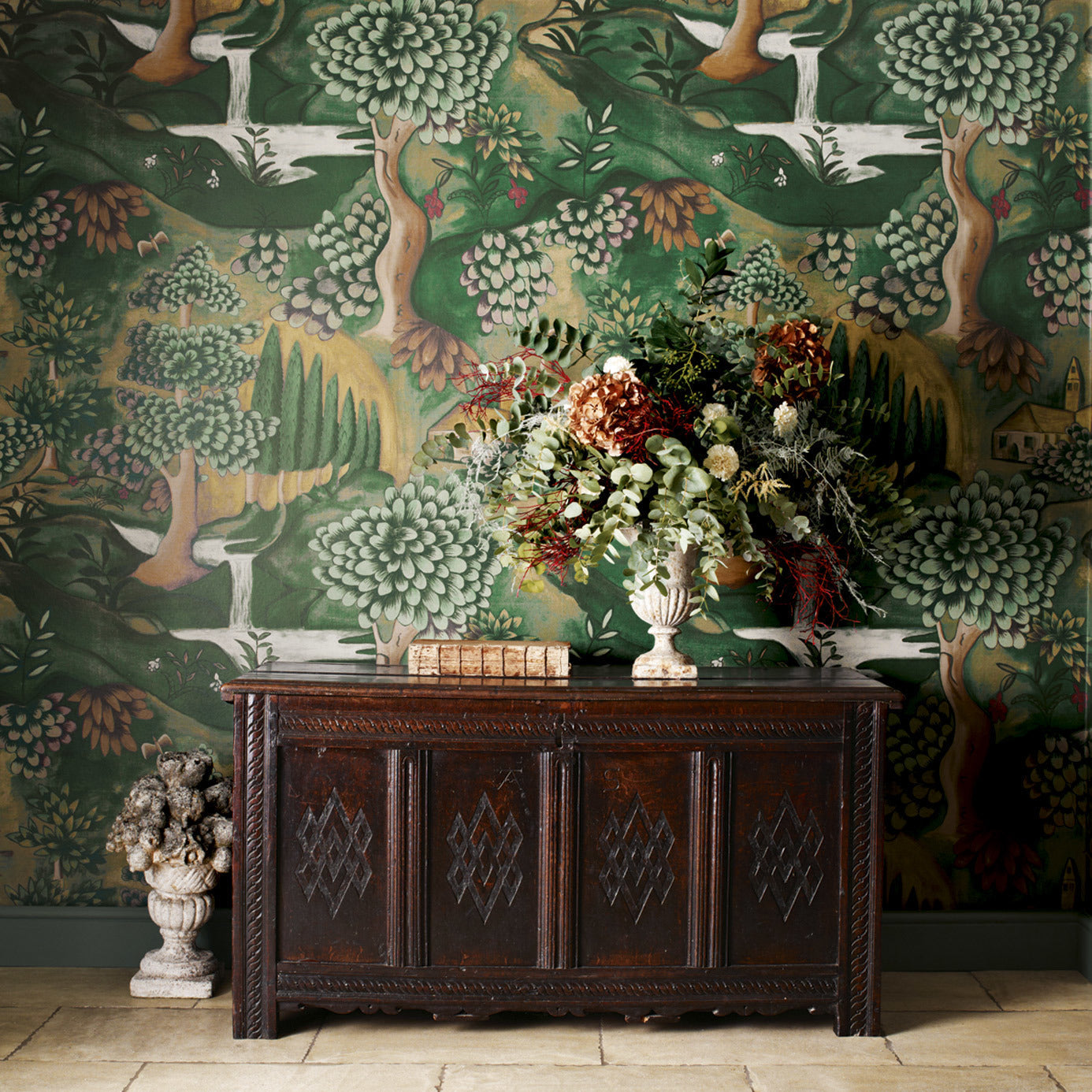 Verdure Wallpaper - Tapestry Green - ZAMW310431 - Zoffany