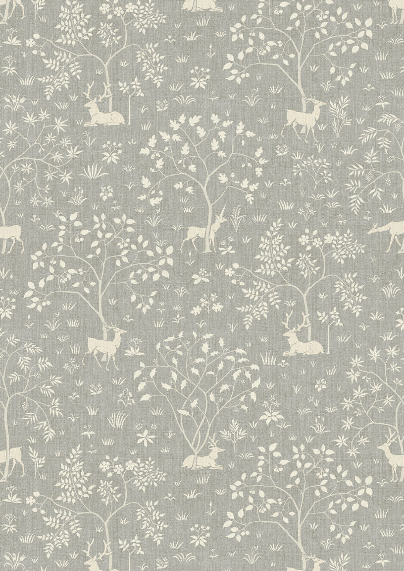 Voysey Park Wallpaper - Silver - Lewis & Wood