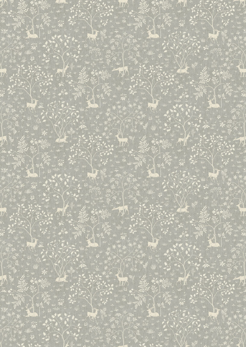 Voysey Park Wallpaper - Silver - Lewis & Wood