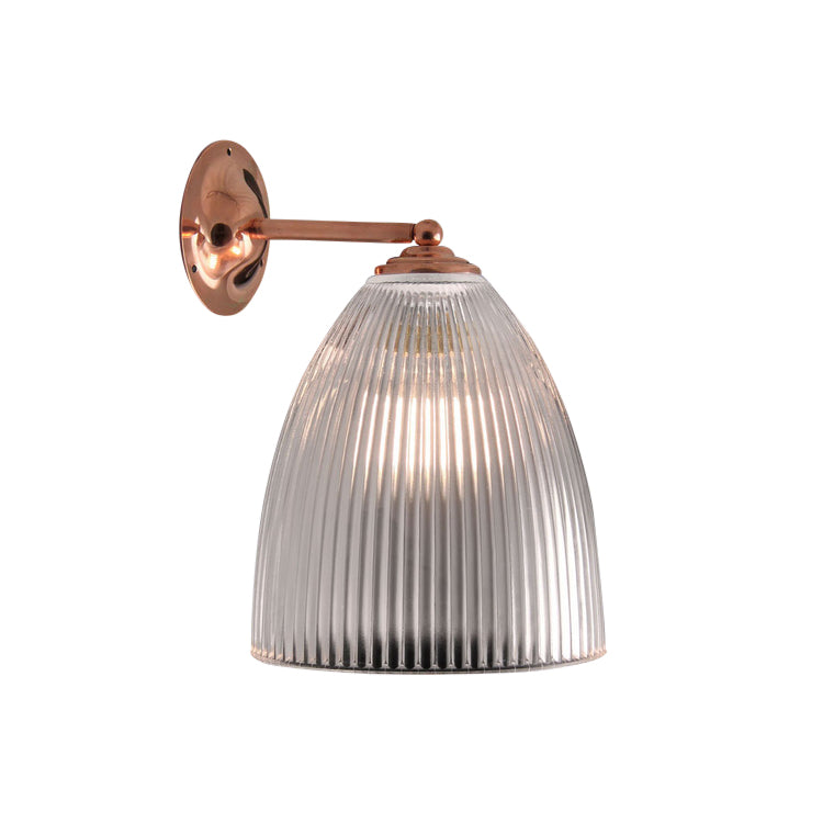 Prismatic Elongated Dome Wall Light Polished Copper