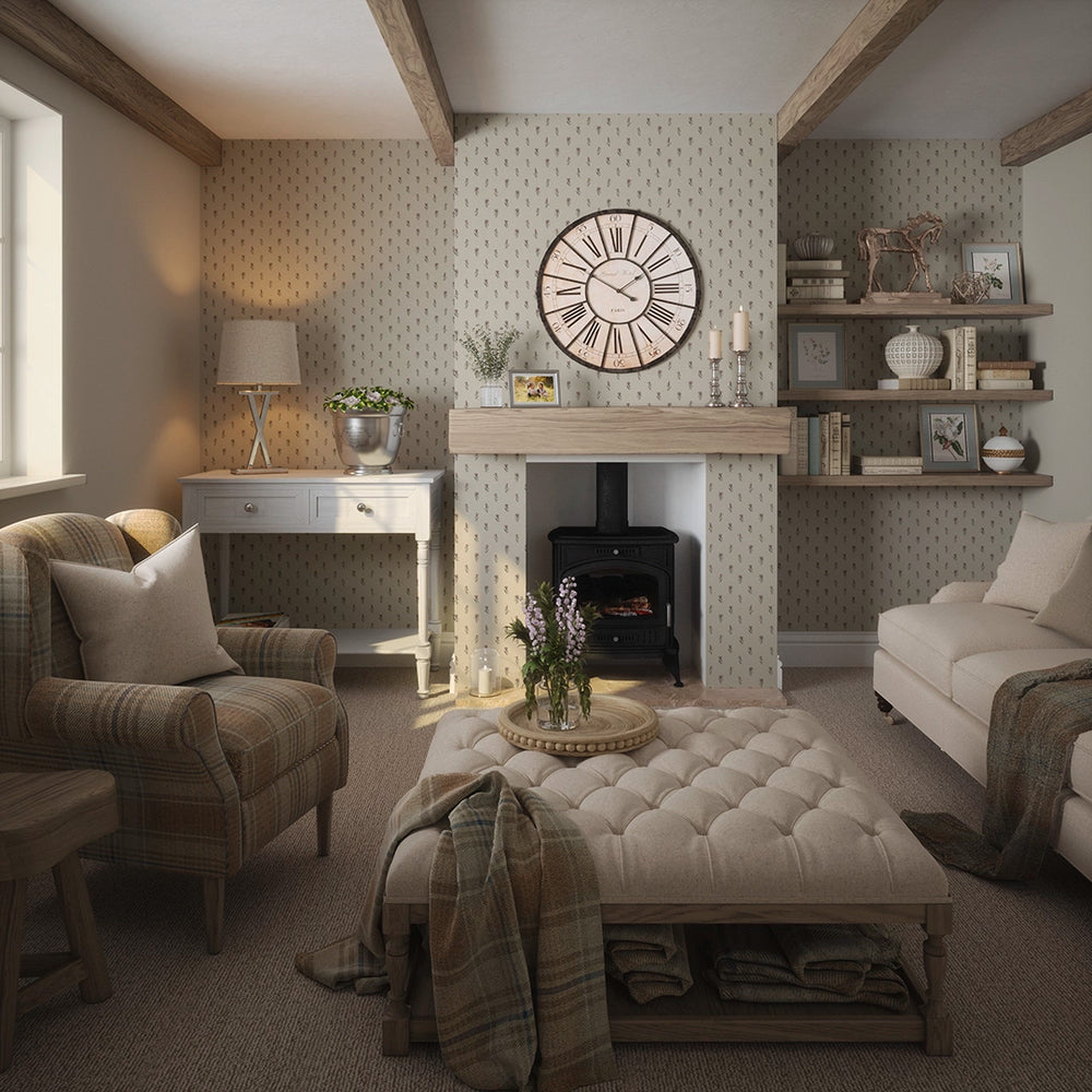 Wee Thistle Wallpaper - Vintage Cream - Lucie Annabel