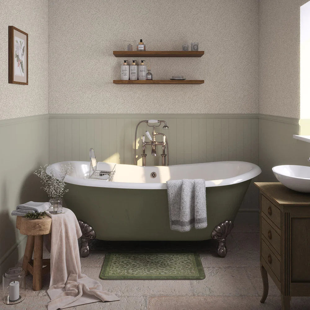 Whimsical Willow Wallpaper - Vintage Cream on Stone - Lucie Annabel
