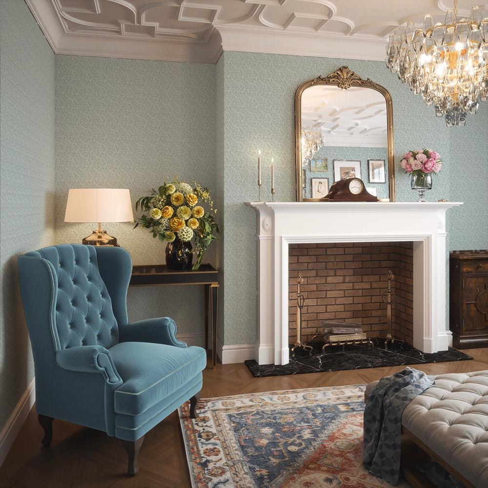 Whispering Leaves Wallpaper - Duck Egg - Lucie Annabel