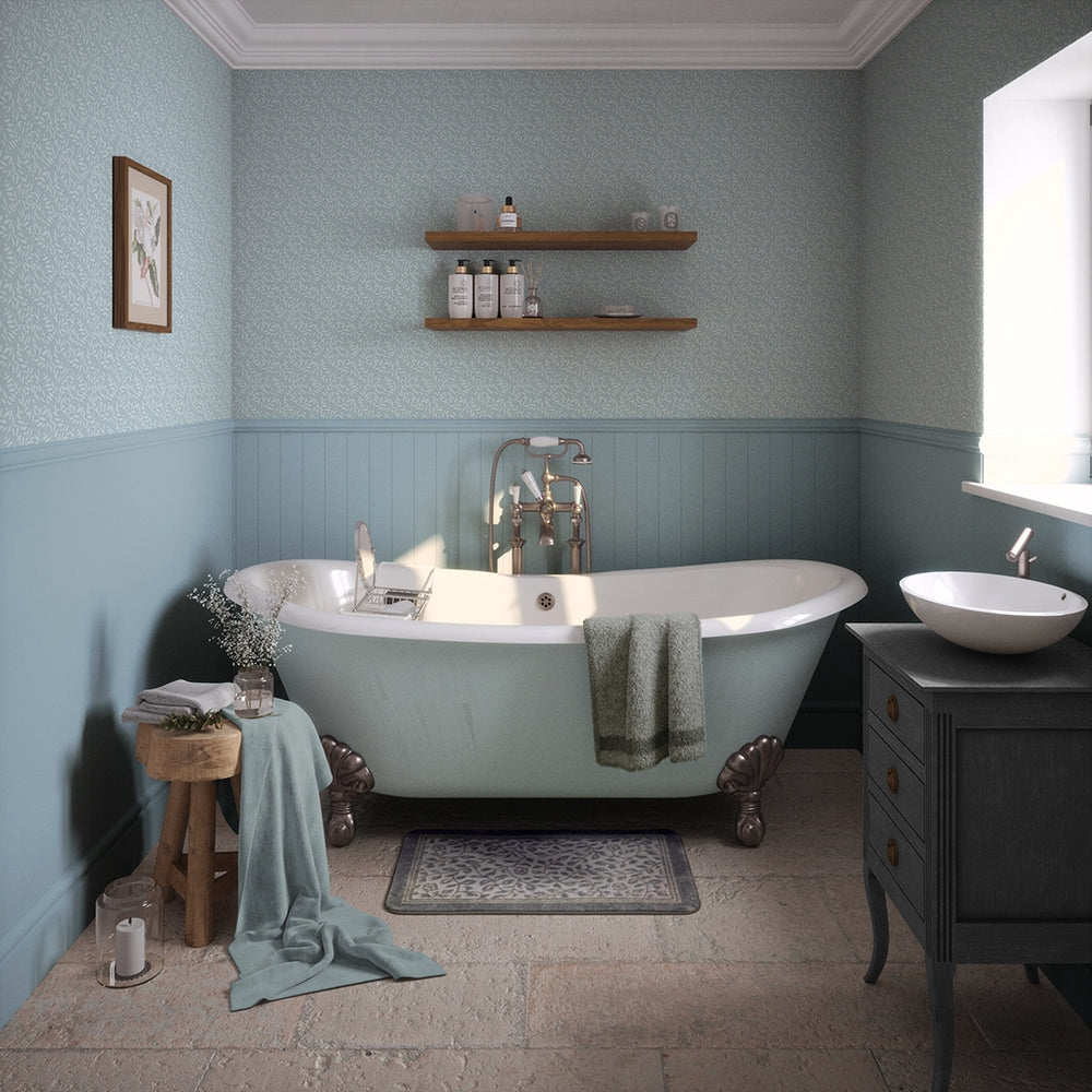 Whispering Leaves Wallpaper - Mineral Mist - Lucie Annabel