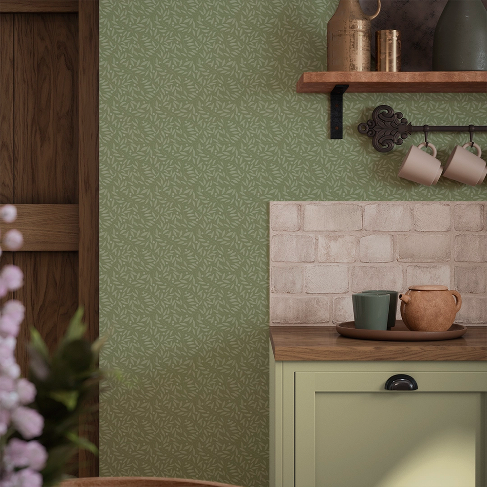 Whispering Leaves Wallpaper - Olive Tree - Lucie Annabel