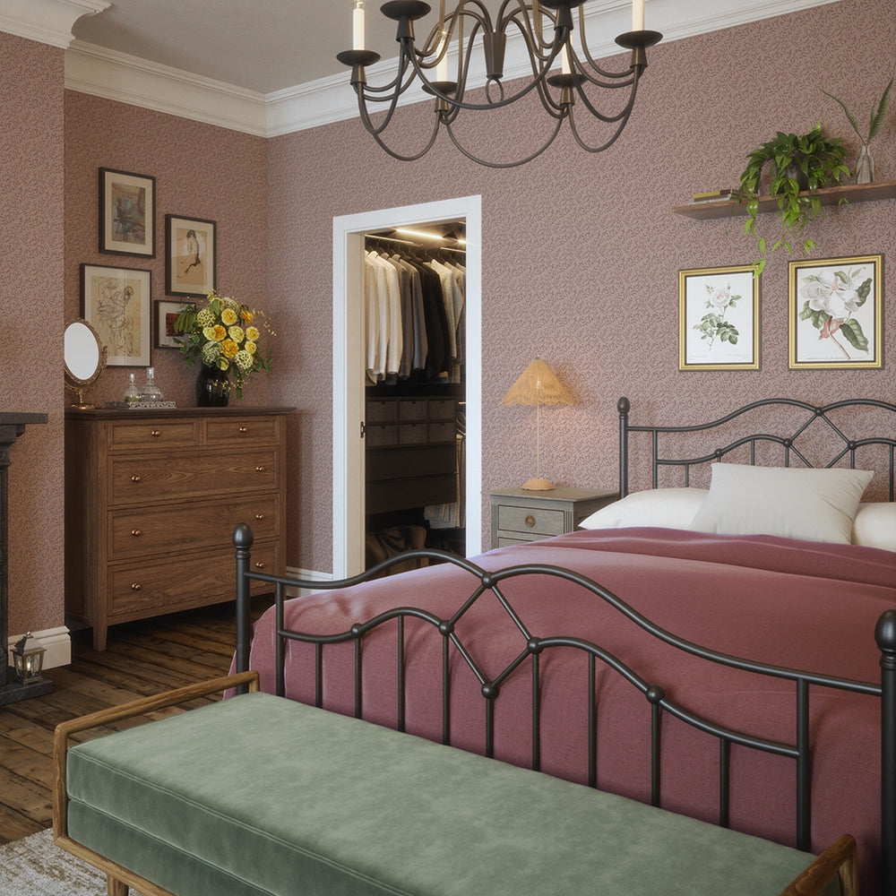 Whispering Leaves Wallpaper - Sweet Raspberry - Lucie Annabel