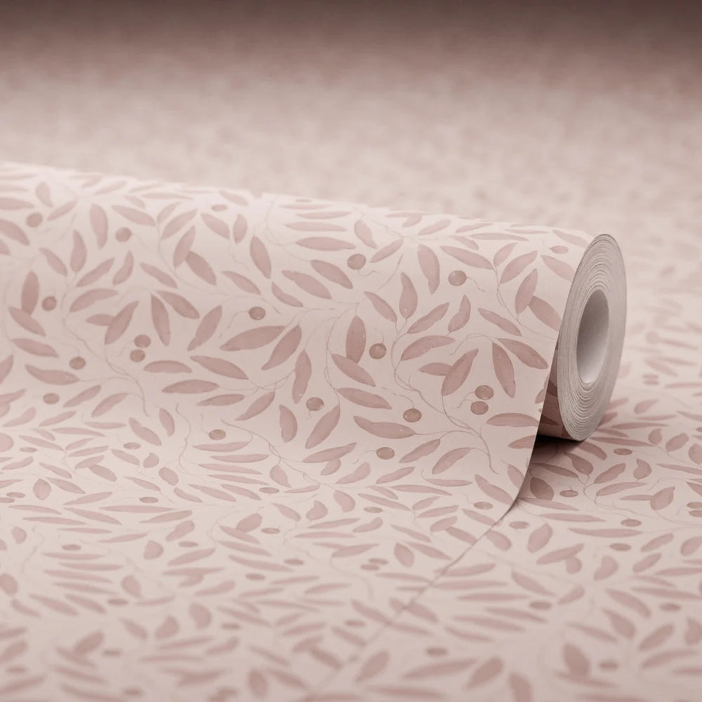 Whispering Leaves Wallpaper - Sweet Raspberry - Lucie Annabel