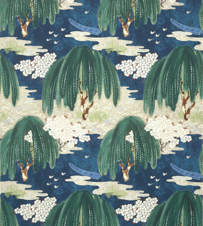Willow Tree Wallpaper - Navy - AT23110 - Anna French