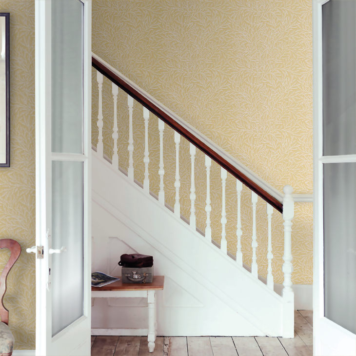 Willow Wallpaper - Weld Yellow - 217392 - Morris Wallpaper WD