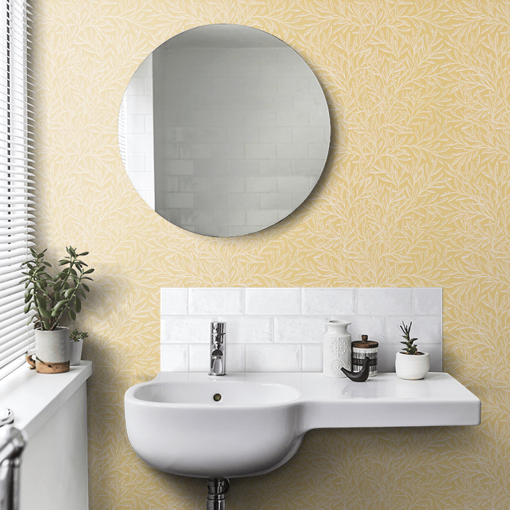 Willow Wallpaper - Weld Yellow - 217392 - Morris Wallpaper WD