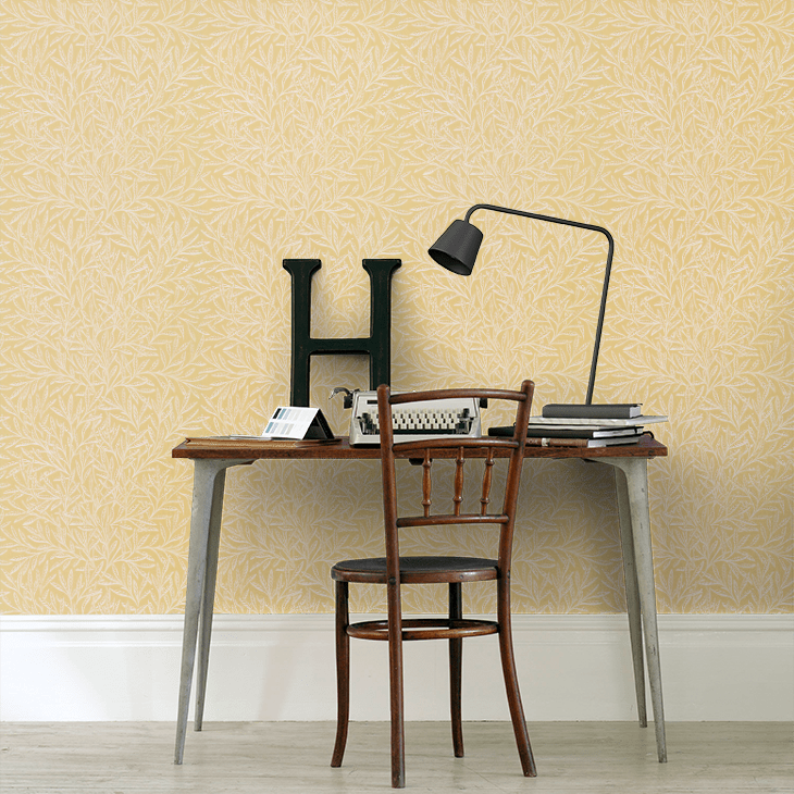 Willow Wallpaper - Weld Yellow - 217392 - Morris Wallpaper WD
